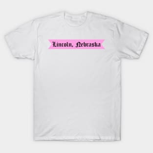 Lincoln, Nebraska Gothic Font T-Shirt